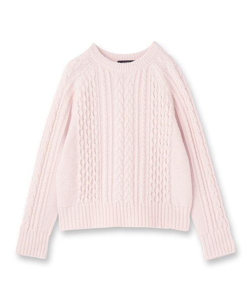 UNTITLED（アンタイトル）の「【洗える】スポンディッシュ ケーブル柄ニット（ニット/セーター・レディース・パープル/ネイビー/ナチュラル/ピンク・02/00/48/44/04）」の5枚目の写真