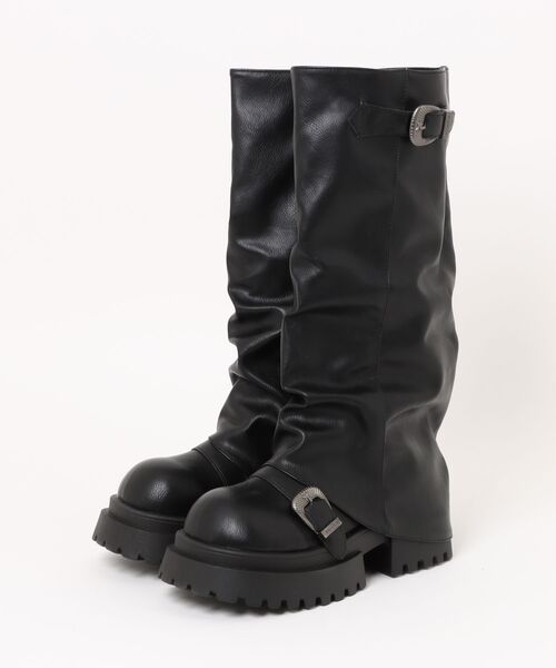 Figments(フィグメンツ)の「ベルテッドカバーブーツ(ブーツ・レディース・ブラック・SMALL/MEDIUM)」の8枚目の写真