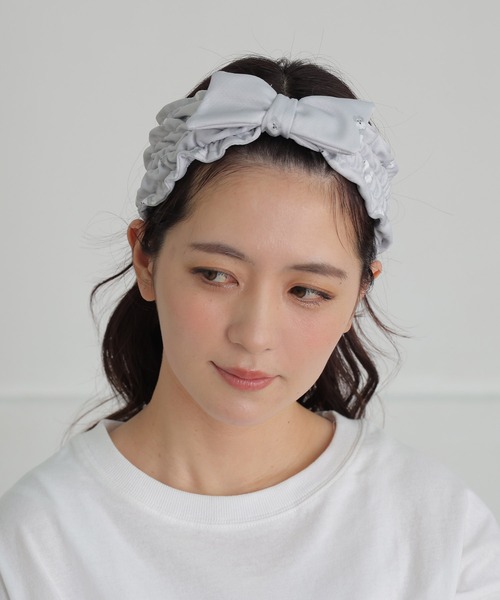 ALTROSE（アルトローズ）の「ヘアバンド 冷感ネッククーラー 2WAY リボン（ヘアバンド・レディース・ブルー系その他4/チェック/グレー/ライトブルー・FREE）」の22枚目の写真