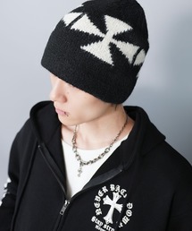 SPINNS（スピンズ）の「シングルニットビーニー/クロス/ユニセックス（ニットキャップ/ビーニー）」