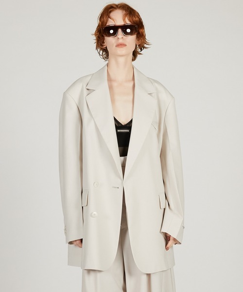 PRANK PROJECT(プランクプロジェクト)の「ハイツイストウールジャケット / High Twist Wool Jacket(テーラードジャケット・レディース・ブラック/グレイッシュベージュ/ホワイト・36/38)」の1枚目の写真