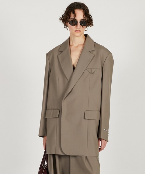 PRANK PROJECT(プランクプロジェクト)の「ハイツイストウールジャケット / High Twist Wool Jacket(テーラードジャケット・レディース・ブラック/グレイッシュベージュ/ホワイト・36/38)」の3枚目の写真