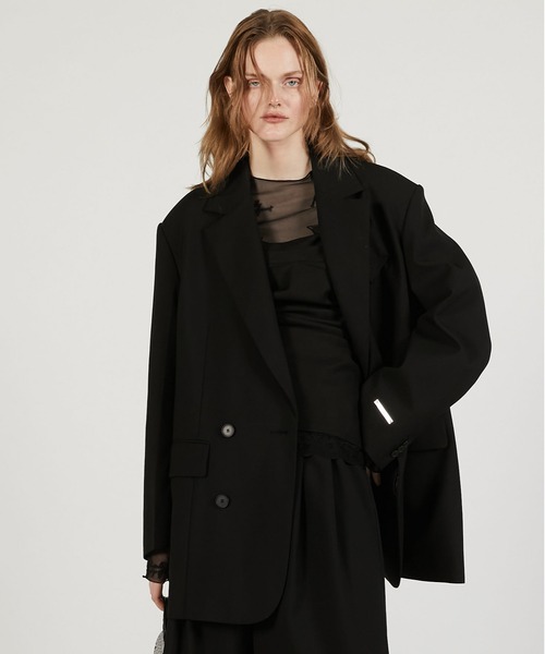 PRANK PROJECT(プランクプロジェクト)の「ハイツイストウールジャケット / High Twist Wool Jacket(テーラードジャケット・レディース・ブラック/グレイッシュベージュ/ホワイト・36/38)」の2枚目の写真