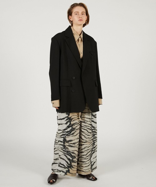 PRANK PROJECT(プランクプロジェクト)の「ハイツイストウールジャケット / High Twist Wool Jacket(テーラードジャケット・レディース・ブラック/グレイッシュベージュ/ホワイト・36/38)」の5枚目の写真