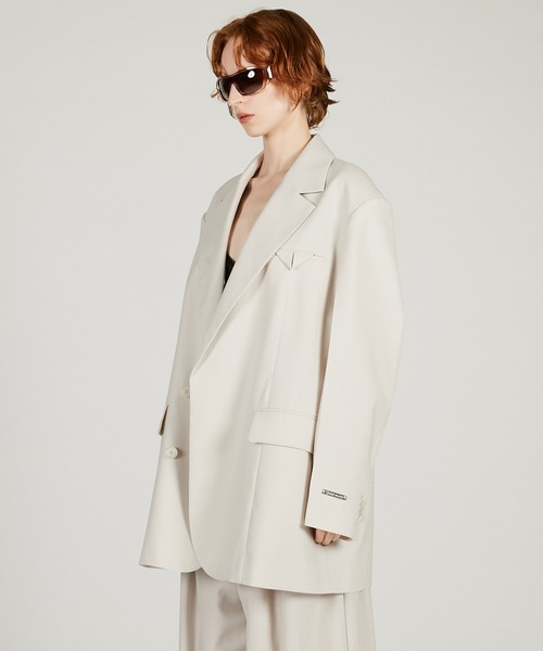 PRANK PROJECT(プランクプロジェクト)の「ハイツイストウールジャケット / High Twist Wool Jacket(テーラードジャケット・レディース・ブラック/グレイッシュベージュ/ホワイト・36/38)」の8枚目の写真