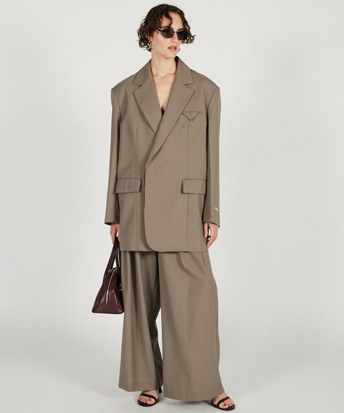 PRANK PROJECT(プランクプロジェクト)の「ハイツイストウールジャケット / High Twist Wool Jacket(テーラードジャケット・レディース・ブラック/グレイッシュベージュ/ホワイト・36/38)」の6枚目の写真