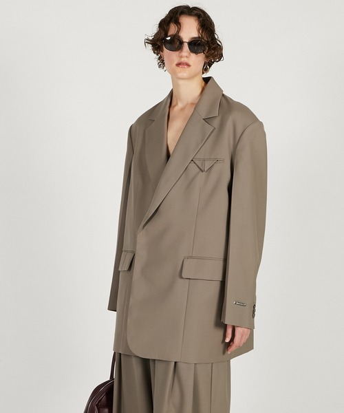 PRANK PROJECT(プランクプロジェクト)の「ハイツイストウールジャケット / High Twist Wool Jacket(テーラードジャケット・レディース・ブラック/グレイッシュベージュ/ホワイト・36/38)」の16枚目の写真