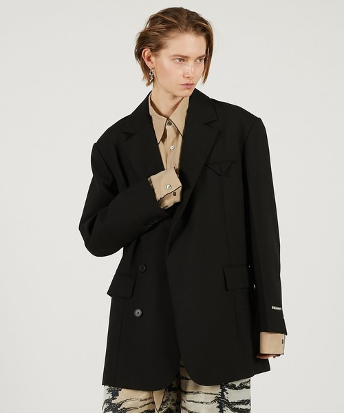 PRANK PROJECT(プランクプロジェクト)の「ハイツイストウールジャケット / High Twist Wool Jacket(テーラードジャケット・レディース・ブラック/グレイッシュベージュ/ホワイト・36/38)」の7枚目の写真