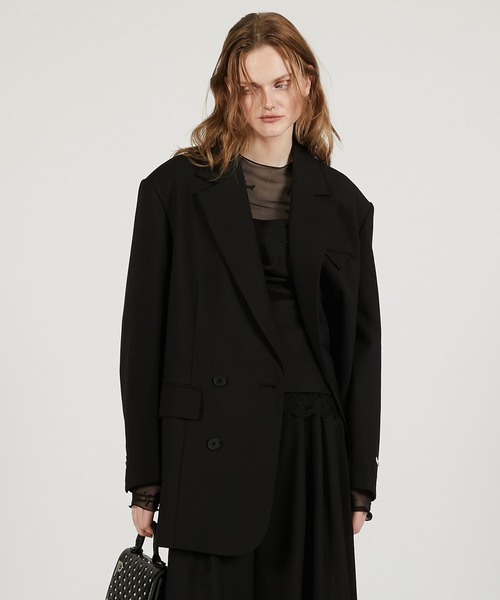 PRANK PROJECT(プランクプロジェクト)の「ハイツイストウールジャケット / High Twist Wool Jacket(テーラードジャケット・レディース・ブラック/グレイッシュベージュ/ホワイト・36/38)」の5枚目の写真