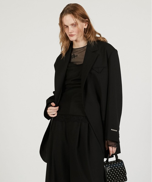 PRANK PROJECT(プランクプロジェクト)の「ハイツイストウールジャケット / High Twist Wool Jacket(テーラードジャケット・レディース・ブラック/グレイッシュベージュ/ホワイト・36/38)」の6枚目の写真