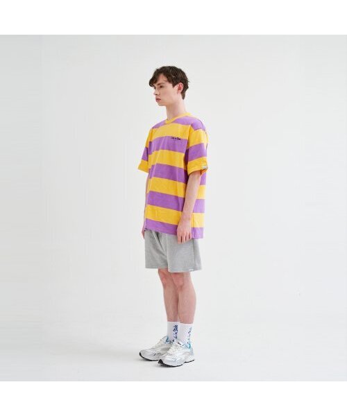 CODE I'M(コードアイエム)の「アセンティックロゴプリンティングYPミドルストライプオーバーサイズボーダーティ(Tシャツ/カットソー・メンズ・その他・MEDIUM/LARGE/X-LARGE)」の3枚目の写真