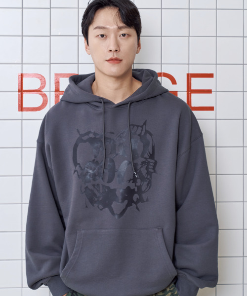 WILDROCK(ワイルドロック)の「クラックハートフードパーカー_チャコール(パーカー・メンズ・その他・LARGE/MEDIUM/SMALL)」の1枚目の写真