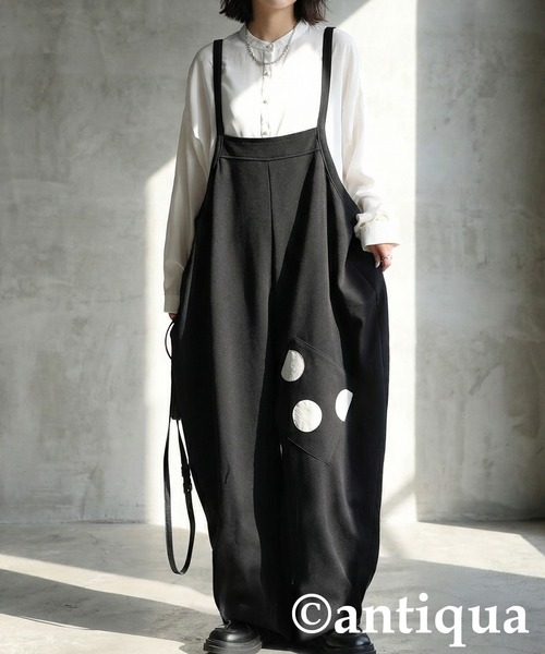 ドットポケットサロペット（サロペット/オーバーオール）｜antiqua