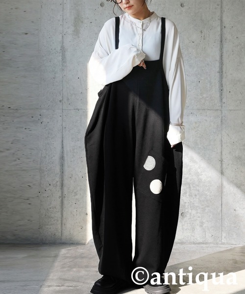 ドットポケットサロペット（サロペット/オーバーオール）｜antiqua