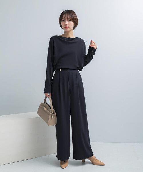 URBAN RESEARCH ROSSO WOMEN（アーバンリサーチ　ロッソ）の「トリアセテート混パンツ（その他パンツ・レディース・ライトベージュ/ネイビー・38/36）」の6枚目の写真