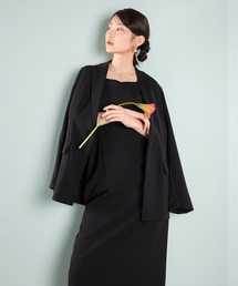 Kana | シングルジャケット 袖ファスナー Iライン ワンピース 2点セット パーティー ドレス 結婚式 お呼ばれ オケージョン(ドレス)