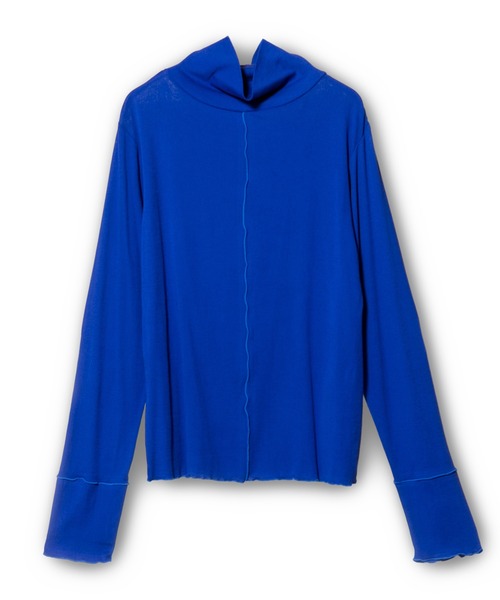 OSMOSIS（オズモーシス）の「メローガーゼハイネック長袖Tシャツ（Tシャツ/カットソー・レディース・ブルー/ブラック/アイボリー/チャコール・ONE SIZE）」の15枚目の写真