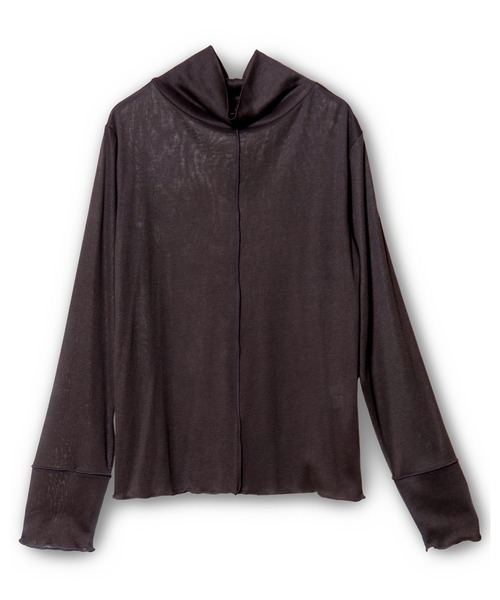 OSMOSIS（オズモーシス）の「メローガーゼハイネック長袖Tシャツ（Tシャツ/カットソー・レディース・ブルー/ブラック/アイボリー/チャコール・ONE SIZE）」の16枚目の写真