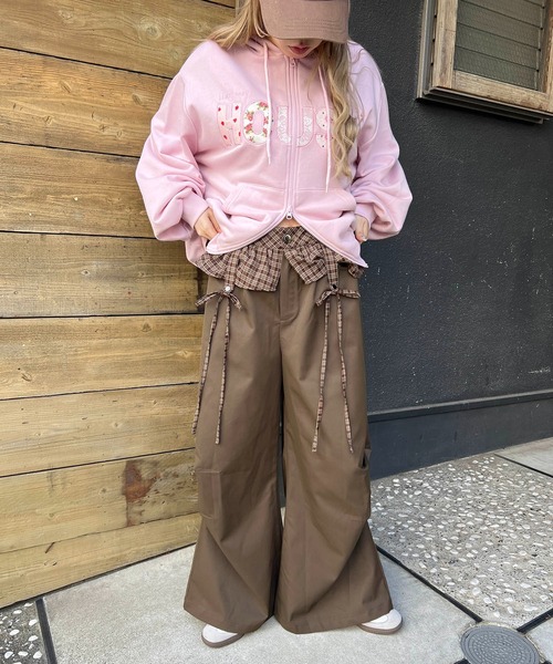 WC（ダブル シー）の「チェックレイヤードワイドパンツ（その他パンツ・レディース・ブラック/ブラウン・FREE）」の8枚目の写真