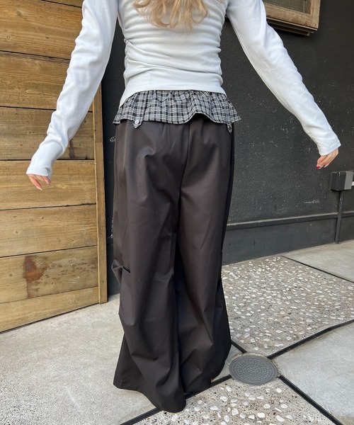 WC（ダブル シー）の「チェックレイヤードワイドパンツ（その他パンツ・レディース・ブラック/ブラウン・FREE）」の11枚目の写真
