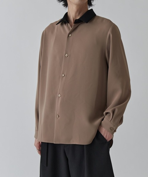 Lui's(ルイス)の「ソフトタッチクレリックシャツ(シャツ/ブラウス・メンズ・ホワイト/ブラック/モカ・M/S)」の3枚目の写真