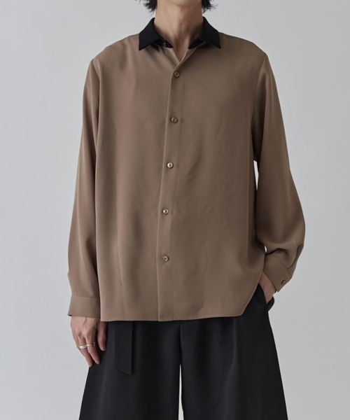 Lui's(ルイス)の「ソフトタッチクレリックシャツ(シャツ/ブラウス・メンズ・ホワイト/ブラック/モカ・M/S)」の12枚目の写真