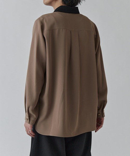 Lui's(ルイス)の「ソフトタッチクレリックシャツ(シャツ/ブラウス・メンズ・ホワイト/ブラック/モカ・M/S)」の13枚目の写真