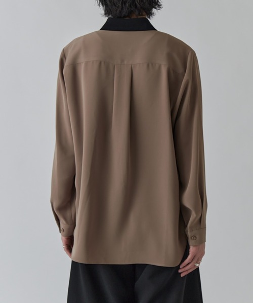 Lui's(ルイス)の「ソフトタッチクレリックシャツ(シャツ/ブラウス・メンズ・ホワイト/ブラック/モカ・M/S)」の14枚目の写真