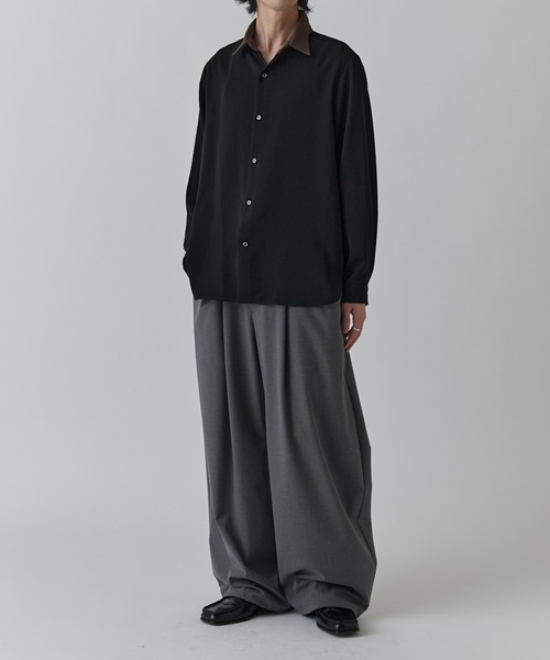 Lui's(ルイス)の「ソフトタッチクレリックシャツ(シャツ/ブラウス・メンズ・ホワイト/ブラック/モカ・M/S)」の11枚目の写真