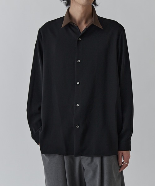 Lui's(ルイス)の「ソフトタッチクレリックシャツ(シャツ/ブラウス・メンズ・ホワイト/ブラック/モカ・M/S)」の8枚目の写真