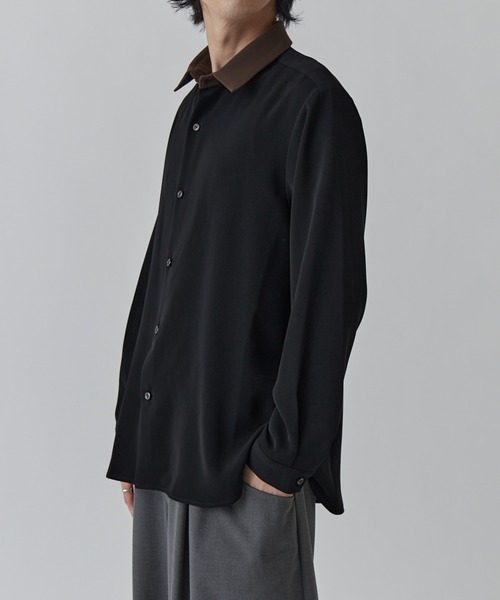 Lui's(ルイス)の「ソフトタッチクレリックシャツ(シャツ/ブラウス・メンズ・ホワイト/ブラック/モカ・M/S)」の9枚目の写真