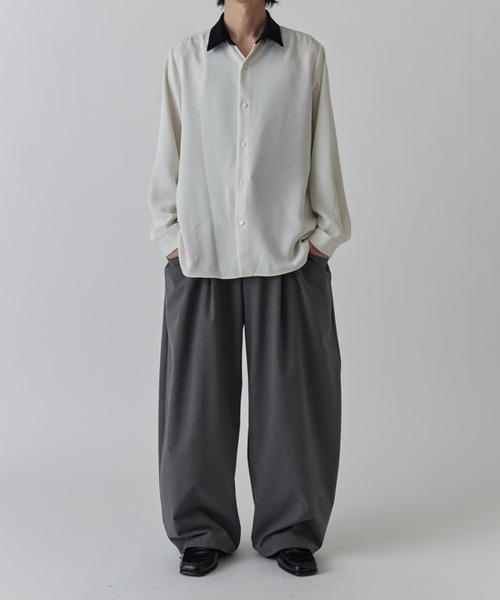 Lui's(ルイス)の「ソフトタッチクレリックシャツ(シャツ/ブラウス・メンズ・ホワイト/ブラック/モカ・M/S)」の7枚目の写真