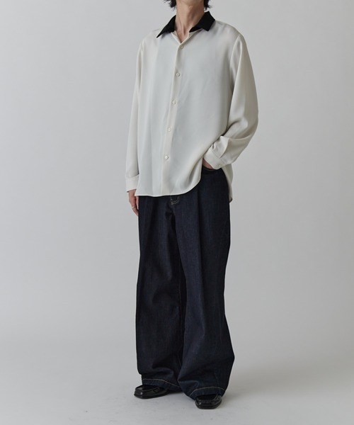 Lui's(ルイス)の「ソフトタッチクレリックシャツ(シャツ/ブラウス・メンズ・ホワイト/ブラック/モカ・M/S)」の21枚目の写真