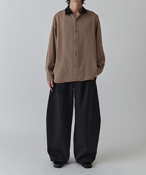 Lui's(ルイス)の「ソフトタッチクレリックシャツ(シャツ/ブラウス・メンズ・ホワイト/ブラック/モカ・M/S)」の13枚目の写真