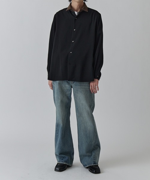 Lui's(ルイス)の「ソフトタッチクレリックシャツ(シャツ/ブラウス・メンズ・ホワイト/ブラック/モカ・M/S)」の22枚目の写真