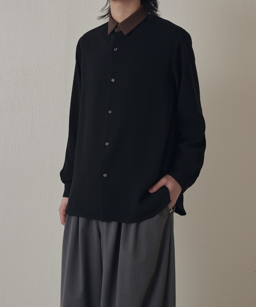 Lui's(ルイス)の「ソフトタッチクレリックシャツ(シャツ/ブラウス・メンズ・ホワイト/ブラック/モカ・M/S)」の14枚目の写真