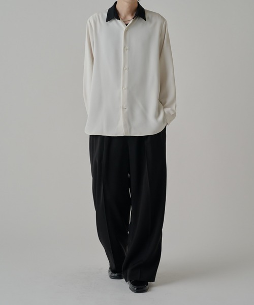 Lui's(ルイス)の「ソフトタッチクレリックシャツ(シャツ/ブラウス・メンズ・ホワイト/ブラック/モカ・M/S)」の22枚目の写真