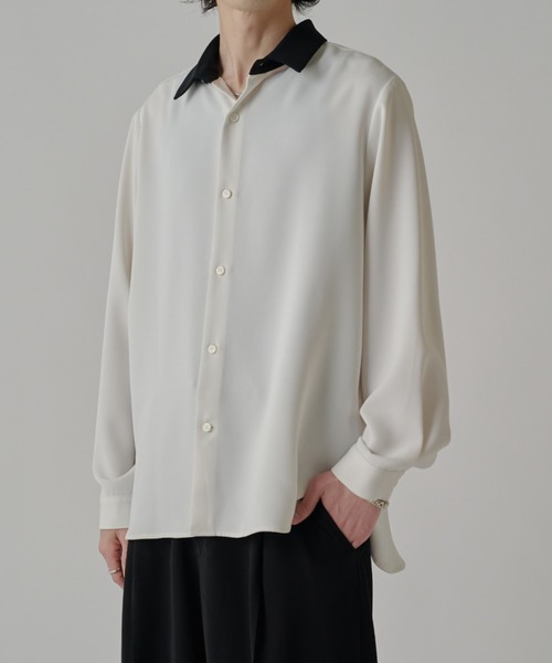 Lui's(ルイス)の「ソフトタッチクレリックシャツ(シャツ/ブラウス・メンズ・ホワイト/ブラック/モカ・M/S)」の18枚目の写真