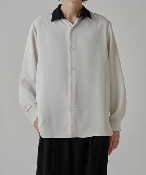 Lui's(ルイス)の「ソフトタッチクレリックシャツ(シャツ/ブラウス・メンズ・ホワイト/ブラック/モカ・M/S)」の19枚目の写真