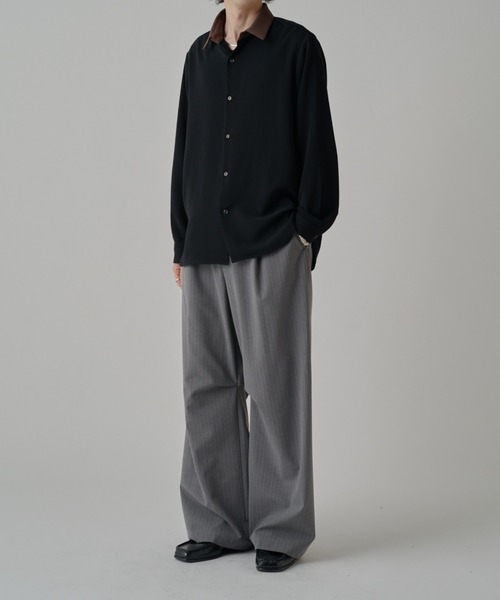 Lui's(ルイス)の「ソフトタッチクレリックシャツ(シャツ/ブラウス・メンズ・ホワイト/ブラック/モカ・M/S)」の16枚目の写真