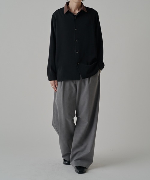 Lui's(ルイス)の「ソフトタッチクレリックシャツ(シャツ/ブラウス・メンズ・ホワイト/ブラック/モカ・M/S)」の17枚目の写真