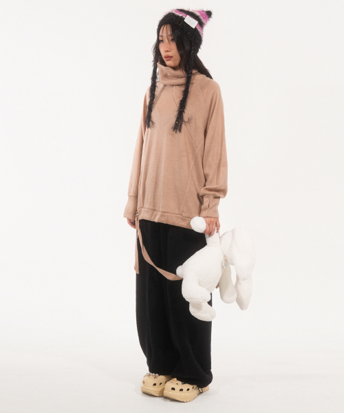 FANYOUNG(ファンヤング)の「ヘアリー ジップスリット プルオーバー キャメル(Tシャツ/カットソー・レディース・その他・FREE)」の8枚目の写真