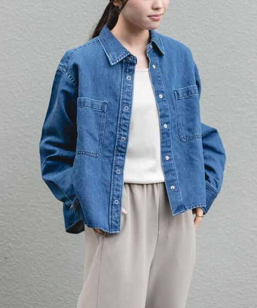 FORK&SPOON(フォークアンドスプーン)の「FORK&SPOON ペーパーブレンドデニムシャツ(シャツ/ブラウス・レディース・ブラック/ブルー・1)」の11枚目の写真