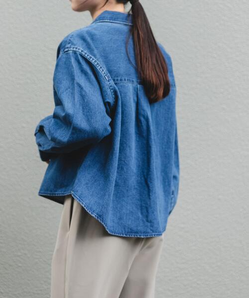 FORK&SPOON(フォークアンドスプーン)の「FORK&SPOON ペーパーブレンドデニムシャツ(シャツ/ブラウス・レディース・ブラック/ブルー・1)」の13枚目の写真
