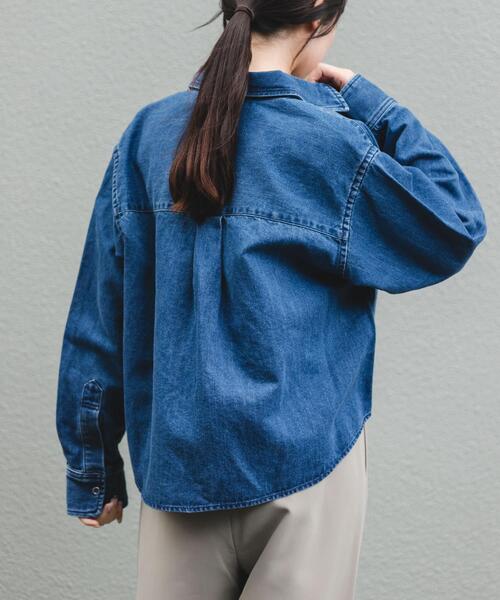 FORK&SPOON(フォークアンドスプーン)の「FORK&SPOON ペーパーブレンドデニムシャツ(シャツ/ブラウス・レディース・ブラック/ブルー・1)」の14枚目の写真