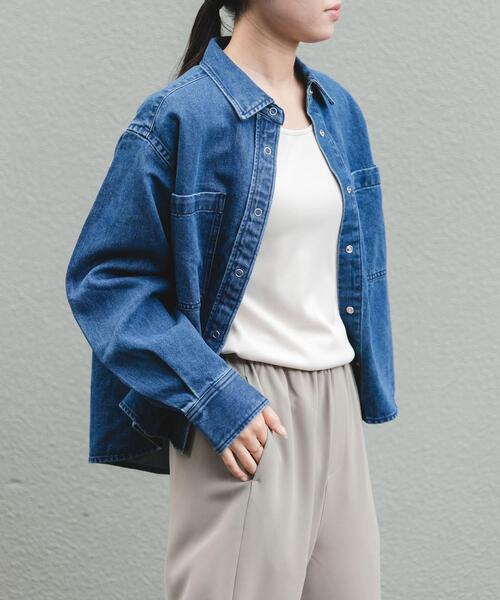 FORK&SPOON(フォークアンドスプーン)の「FORK&SPOON ペーパーブレンドデニムシャツ(シャツ/ブラウス・レディース・ブラック/ブルー・1)」の15枚目の写真