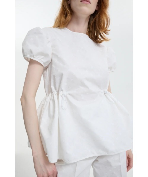 CECILIE BAHNSEN(セシリー バンセン)の「TOP WITH PUFF SLEEVES ANO DRAWSTRING WAIST(シャツ/ブラウス・レディース・ホワイト・8/6)」の4枚目の写真