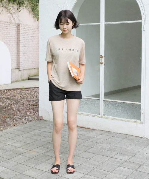 BBAEBBAE(ペッペ)の「後ろバンディング切り替えピンタックカブラリネンショートパンツ(その他パンツ・レディース・その他・S/M/L/XL)」の4枚目の写真