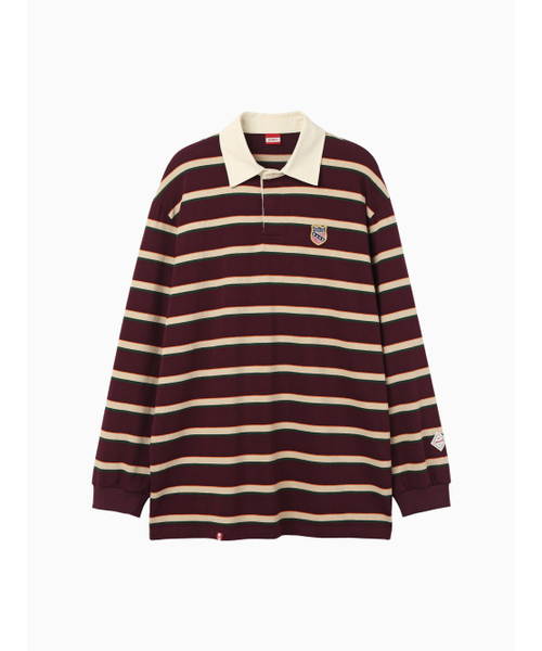 MENASOO(ミナス)の「Menasoo Stripe Rugby T Shirt_Burgundy(ポロシャツ・レディース・バーガンディー・F)」の13枚目の写真
