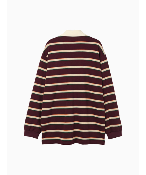 MENASOO(ミナス)の「Menasoo Stripe Rugby T Shirt_Burgundy(ポロシャツ・レディース・バーガンディー・F)」の14枚目の写真